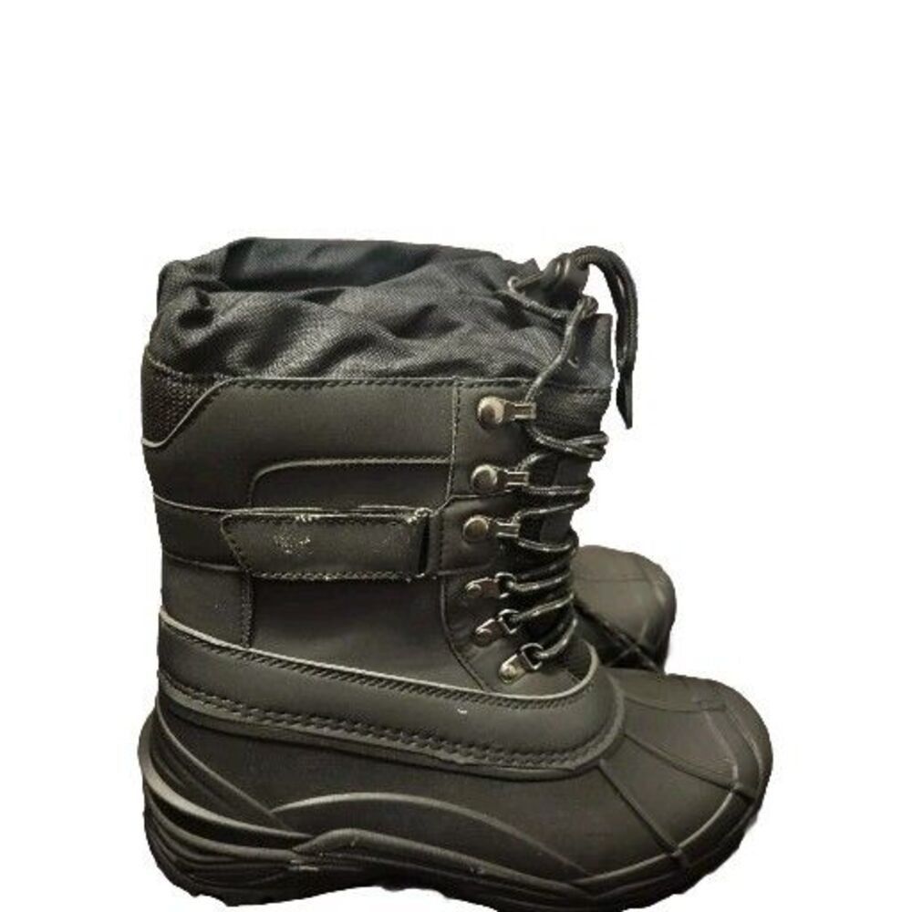 Khombu Mens Black Waterproof Thinsulate Lace Up Snow Winter Boots Size 9